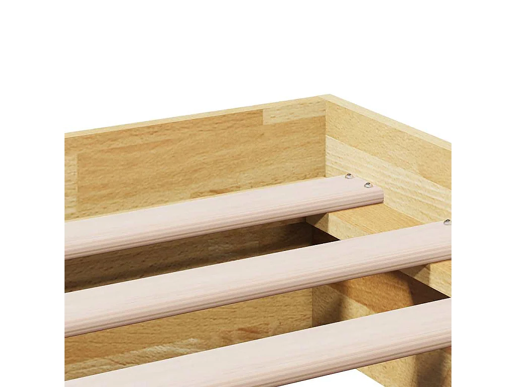 Estructura de cama sin colchón 150x200 cm madera maciza roble