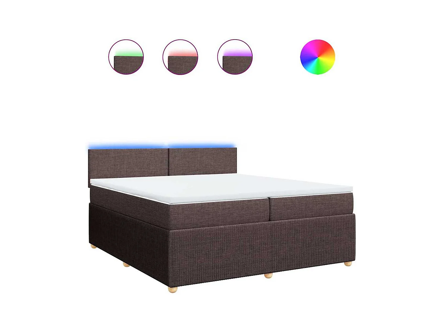 Sommier à lattes de lit avec matelas Marron foncé 200x200 cm