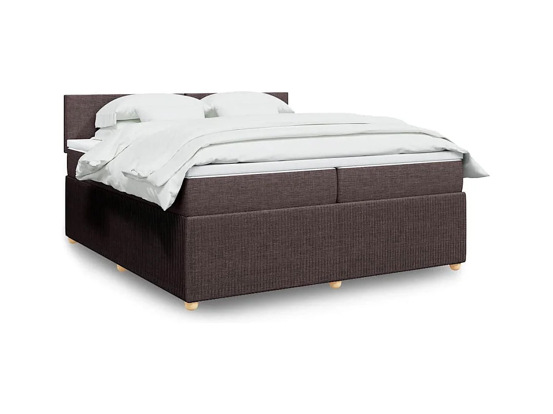 Sommier à lattes de lit avec matelas Marron foncé 200x200 cm