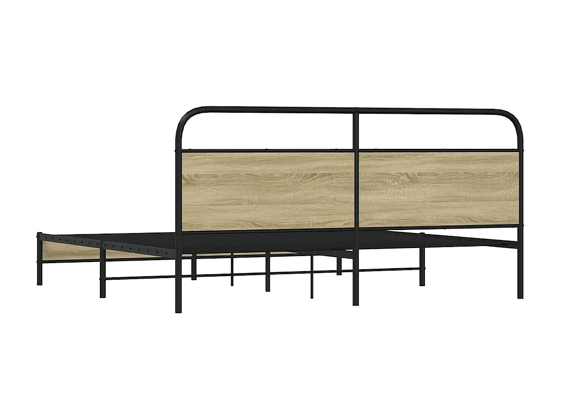 Cadre de lit en métal sans matelas chêne sonoma 193x203 cm