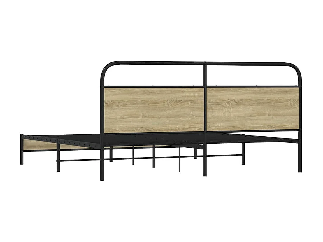 Cadre de lit en métal sans matelas chêne sonoma 193x203 cm