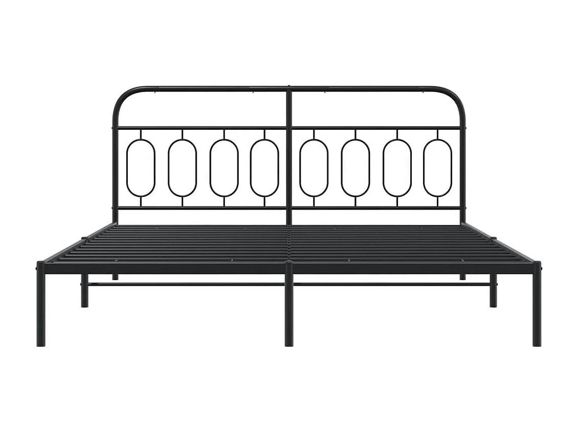 Estrutura de cama com cabeceira 193x203 cm metal preto