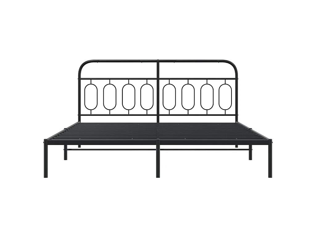 Estrutura de cama com cabeceira 193x203 cm metal preto