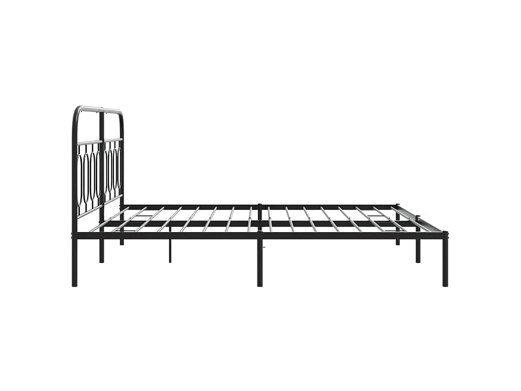 Estrutura de cama com cabeceira 193x203 cm metal preto