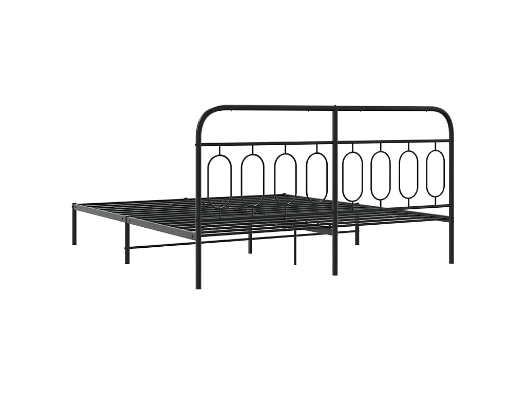 Estrutura de cama com cabeceira 193x203 cm metal preto