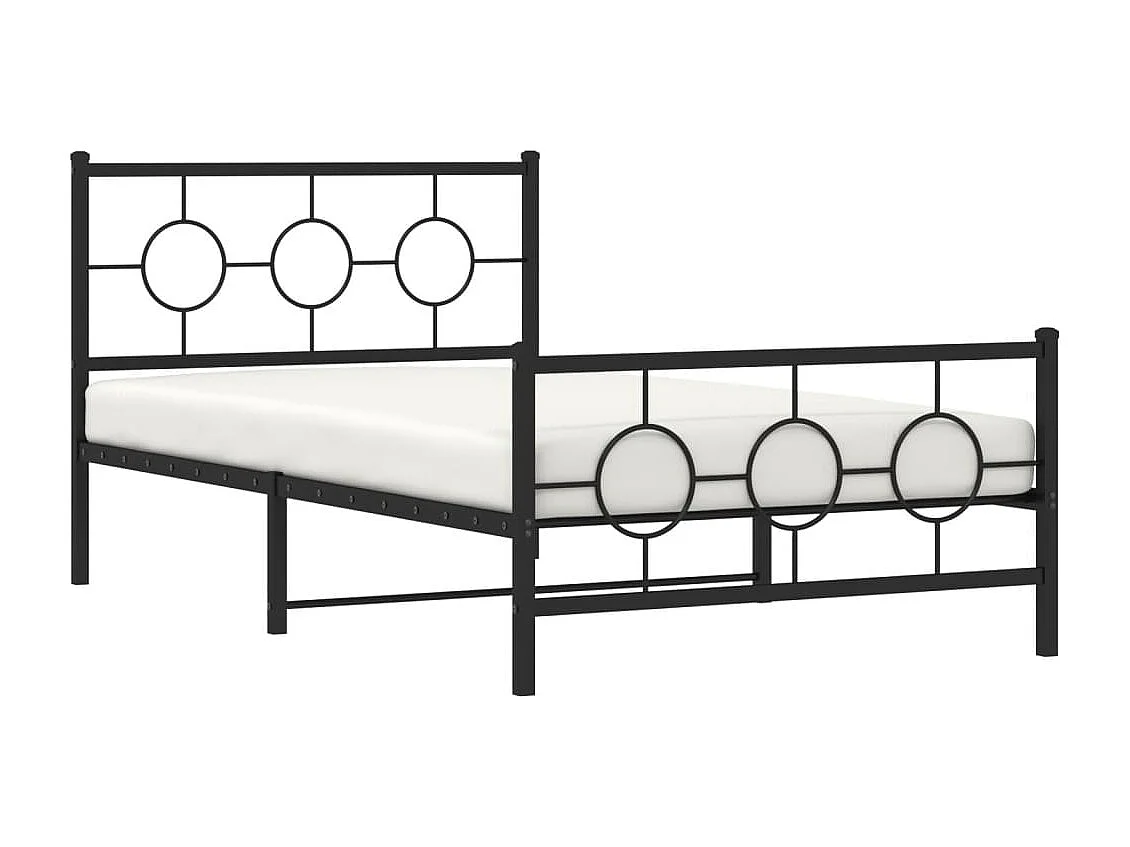 Estructura cama sin colchón con estribo metal negro 107x203 cm