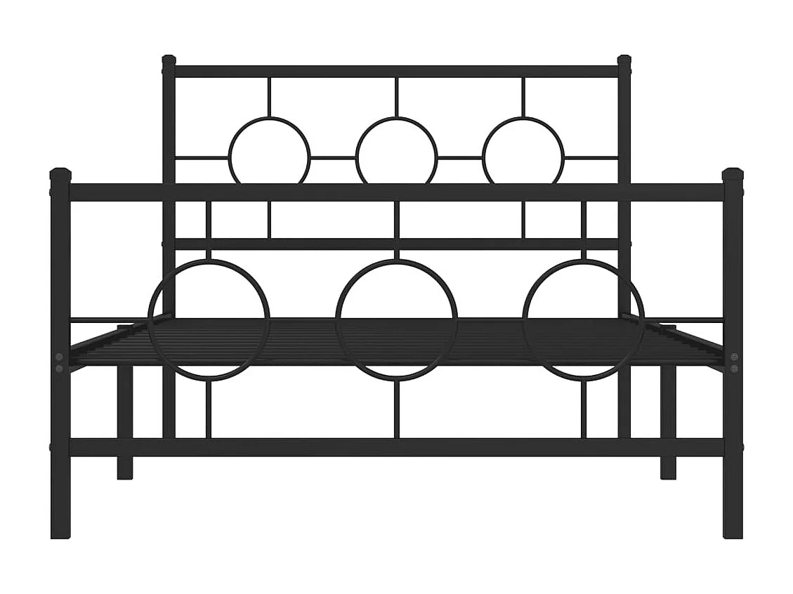 Estructura cama sin colchón con estribo metal negro 107x203 cm