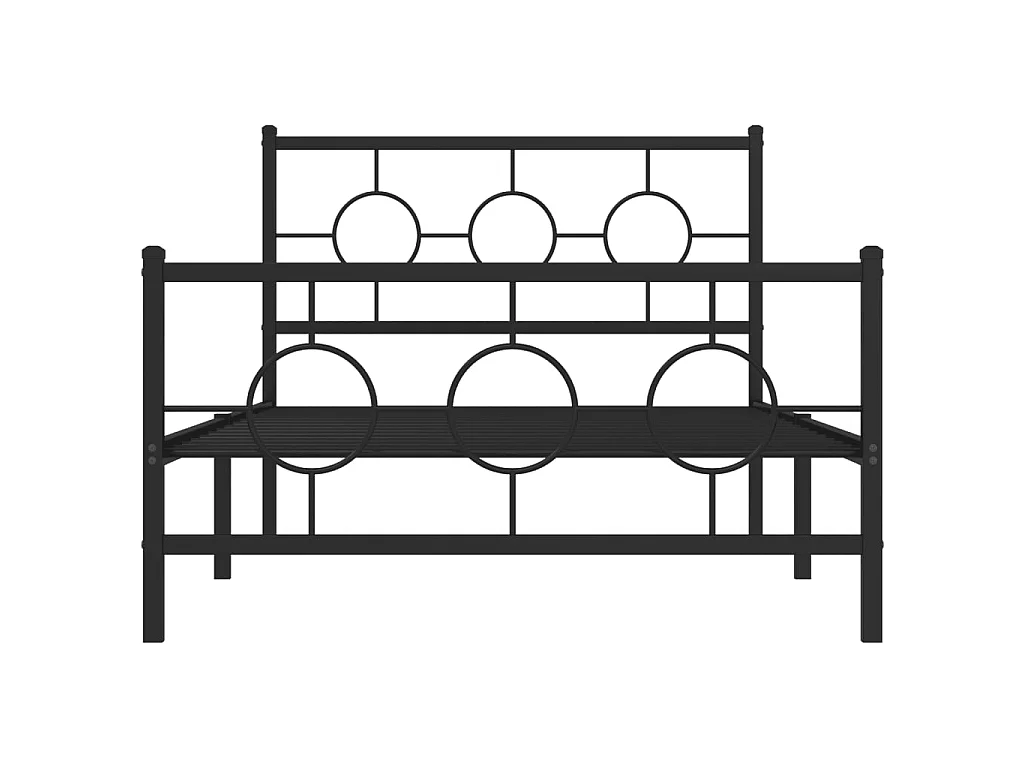 Bedframe met hoofd- en voeteneinde metaal zwart 107x203 cm