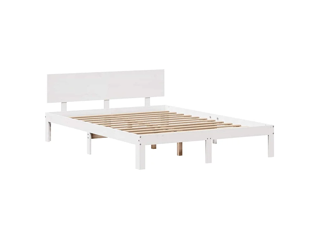 Estructura de cama con cajones madera de pino blanca 150x200cm