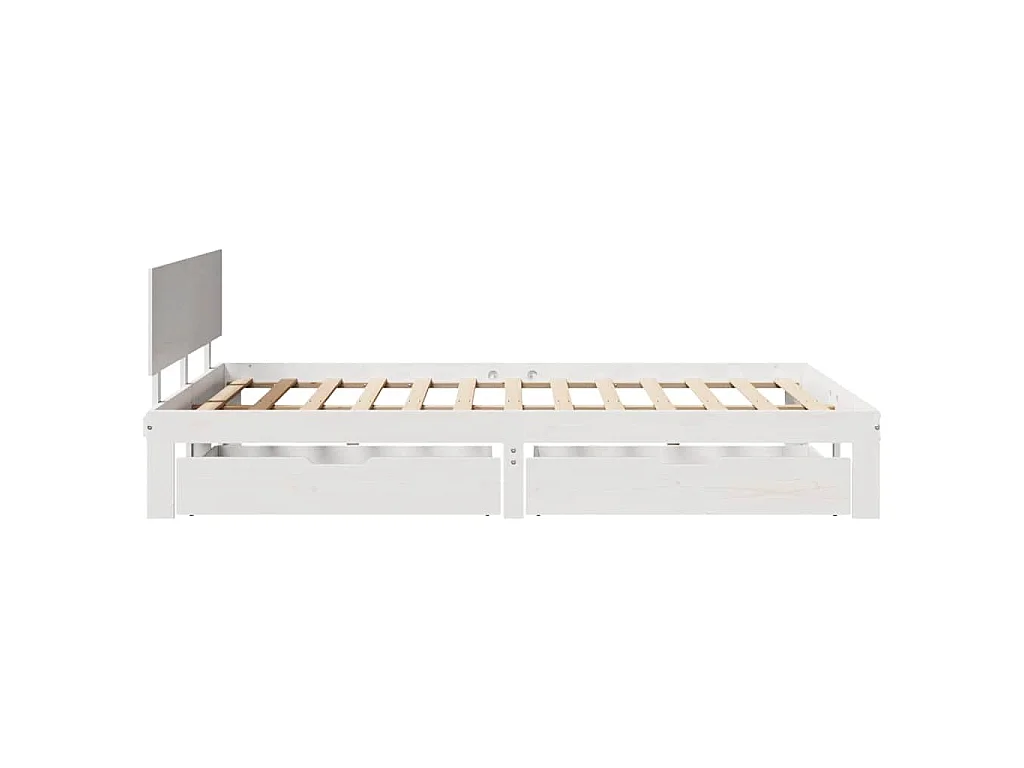 Estructura de cama con cajones madera de pino blanca 150x200cm