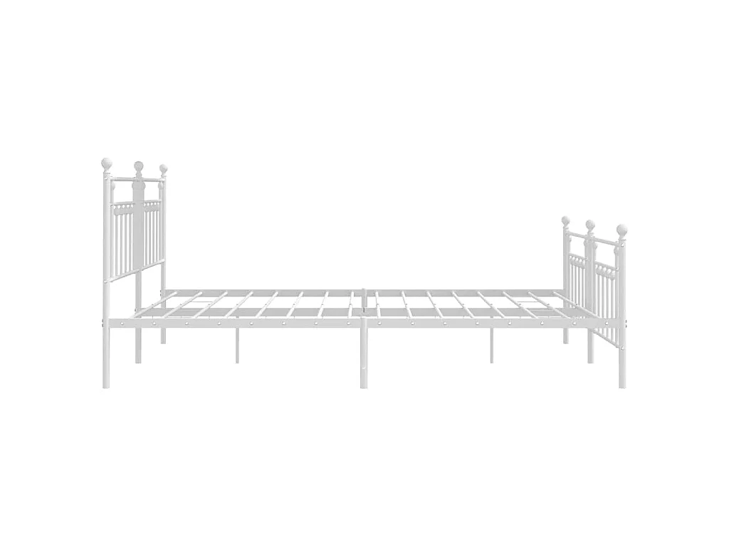 Bedframe met hoofd- en voeteneinde metaal wit 193x203 cm