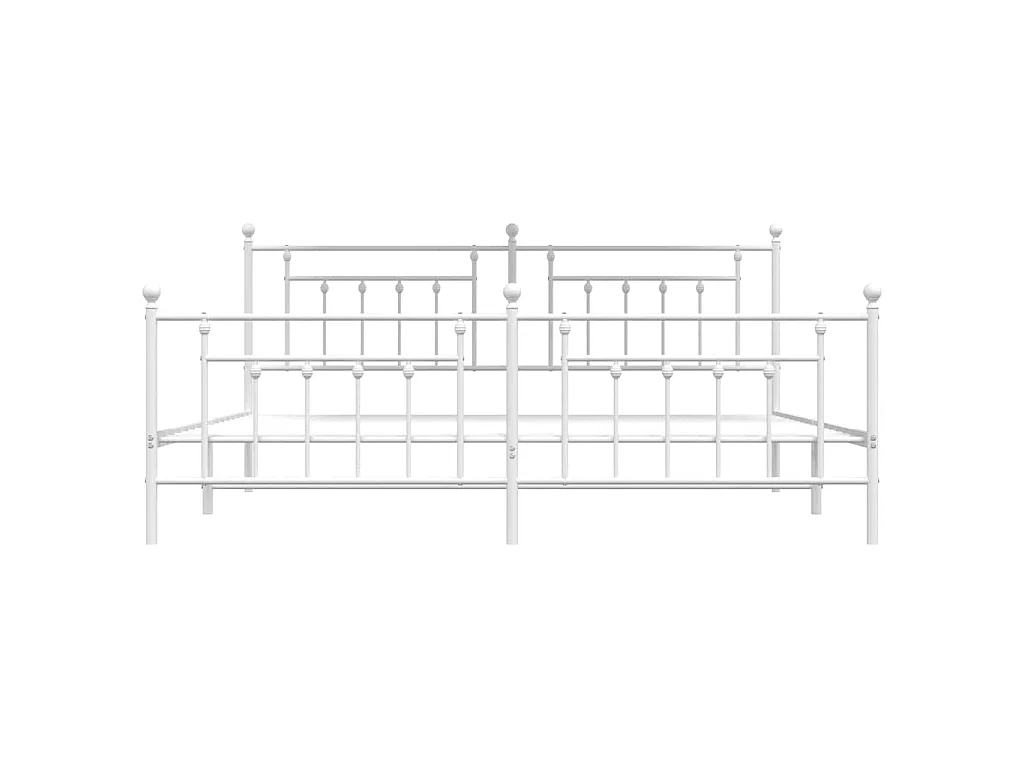 Bedframe met hoofd- en voeteneinde metaal wit 193x203 cm