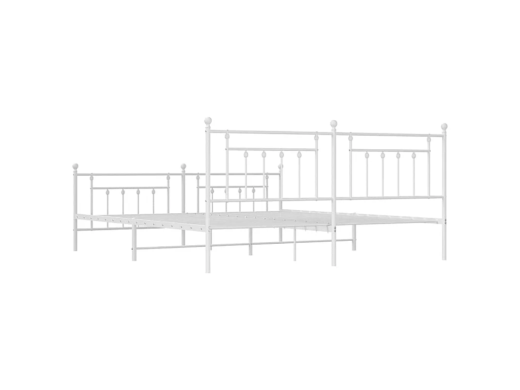 Bedframe met hoofd- en voeteneinde metaal wit 193x203 cm
