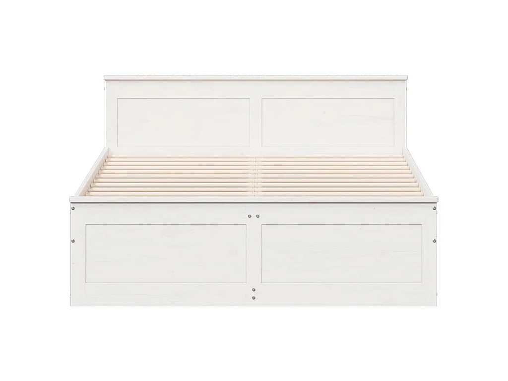 Cadre de lit sans matelas avec tête de lit blanc 150x200 cm pin