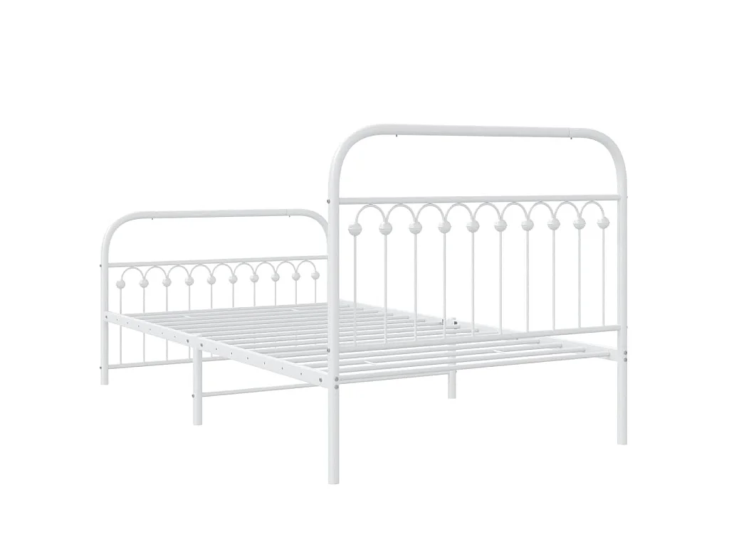 Estructura cama sin colchón con estribo metal blanco 107x203 cm