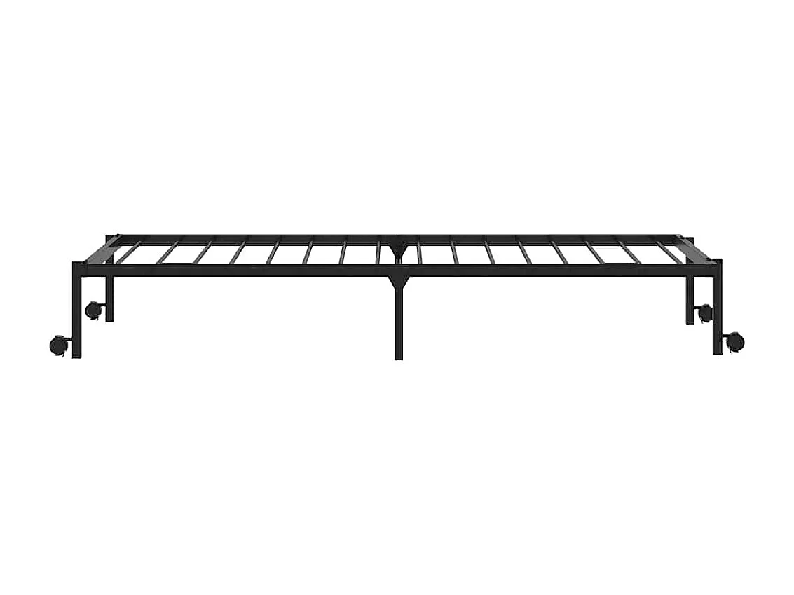 Estructura de cama sin colchón plegable negro acero 107x203 cm