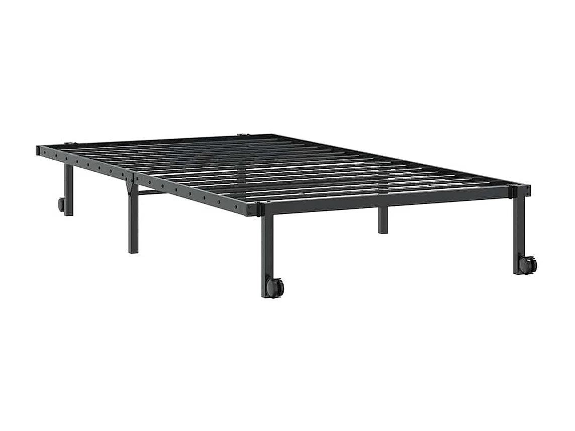 Estructura de cama sin colchón plegable negro acero 107x203 cm