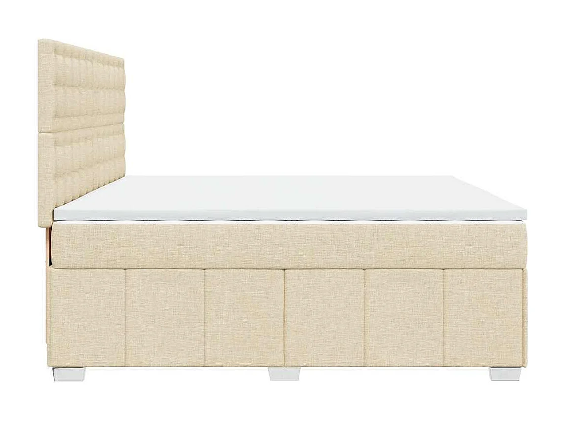 Giroletto a Molle con Materasso Crema 200x200 cm in Tessuto