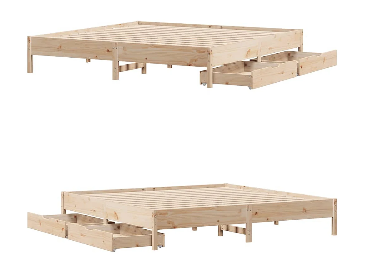 Cadre de lit sans matelas 200x200 cm bois massif de pin