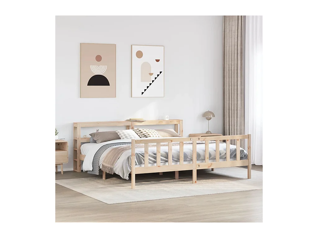 Cadre de lit sans matelas 200x200 cm bois massif de pin
