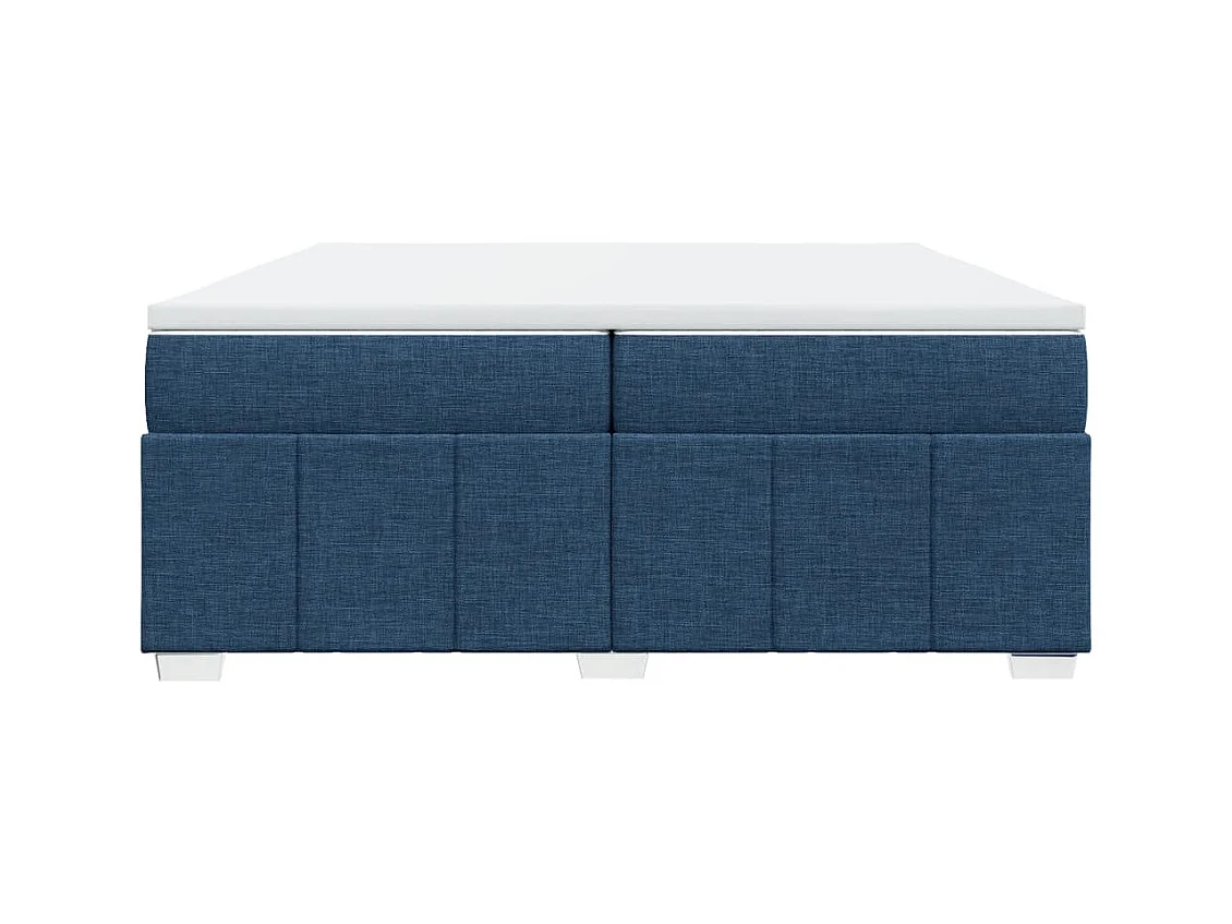 Sommier à lattes de lit avec matelas Bleu 200x200 cm Tissu