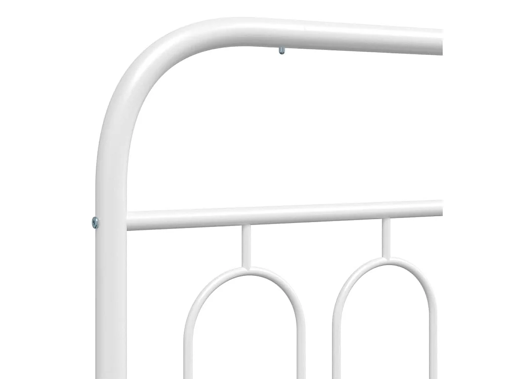 Cadre de lit métal sans matelas et pied de lit blanc 193x203 cm