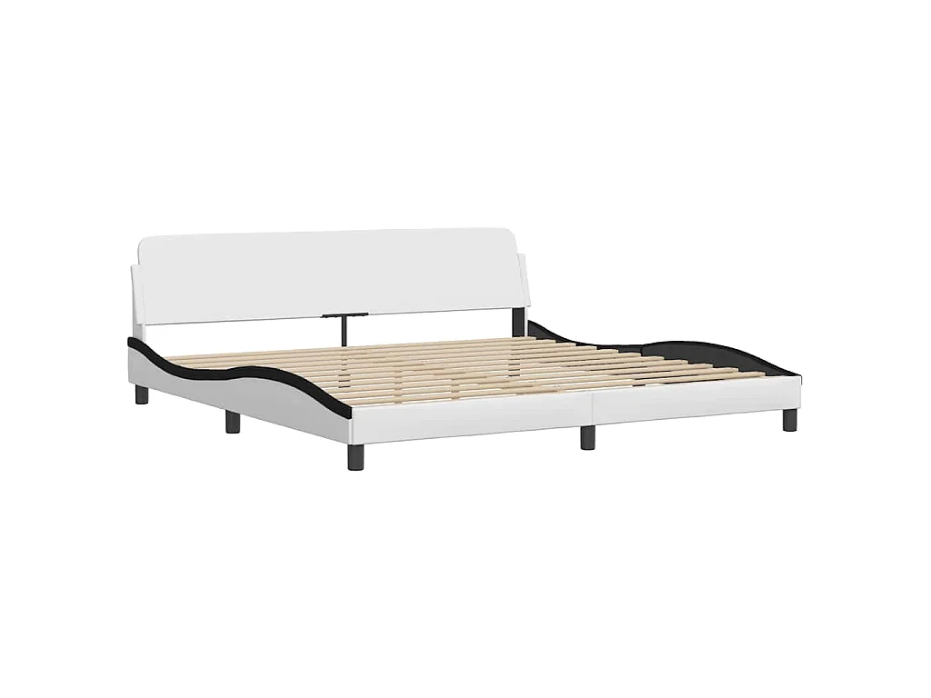 Giroletto senza Materasso Hvar Bianco e Nero 200x200 cm in Similpelle