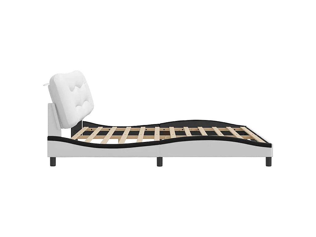 Giroletto senza Materasso Hvar Bianco e Nero 200x200 cm in Similpelle