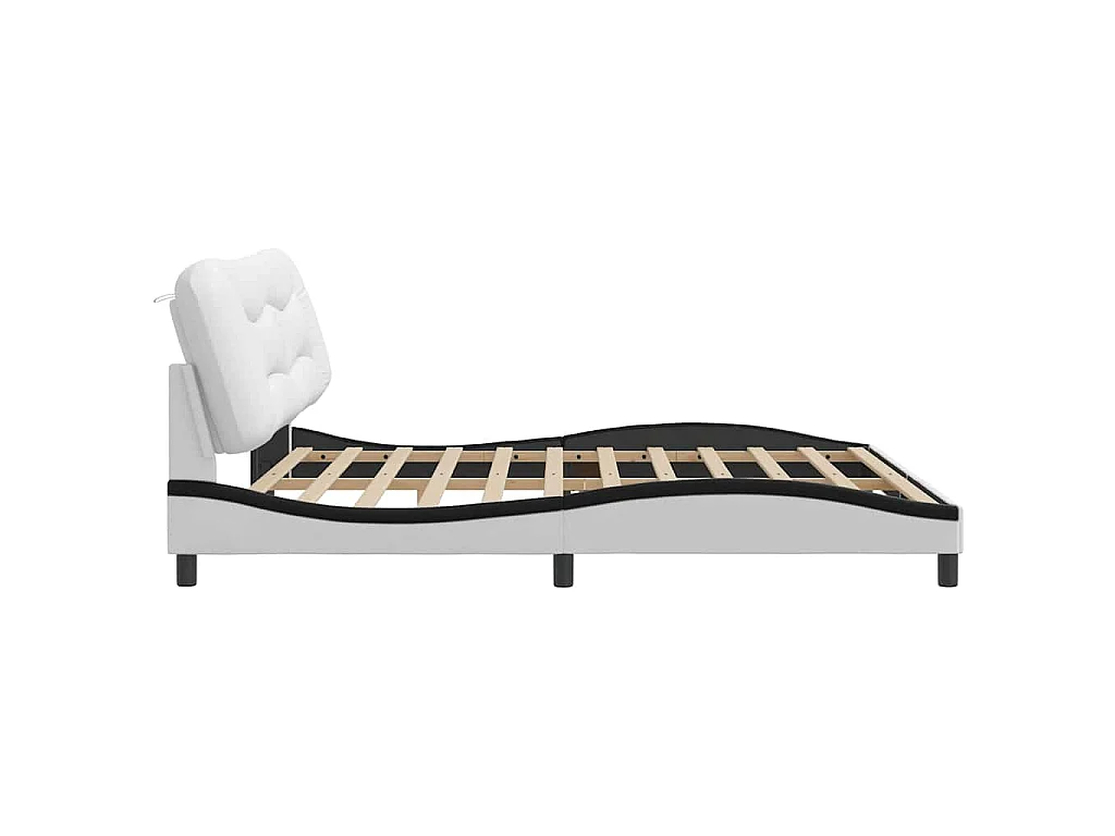 Giroletto senza Materasso Hvar Bianco e Nero 200x200 cm in Similpelle
