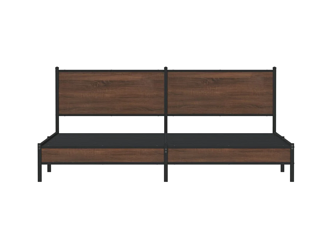 Cadre de lit en métal sans matelas chêne marron 193x203 cm