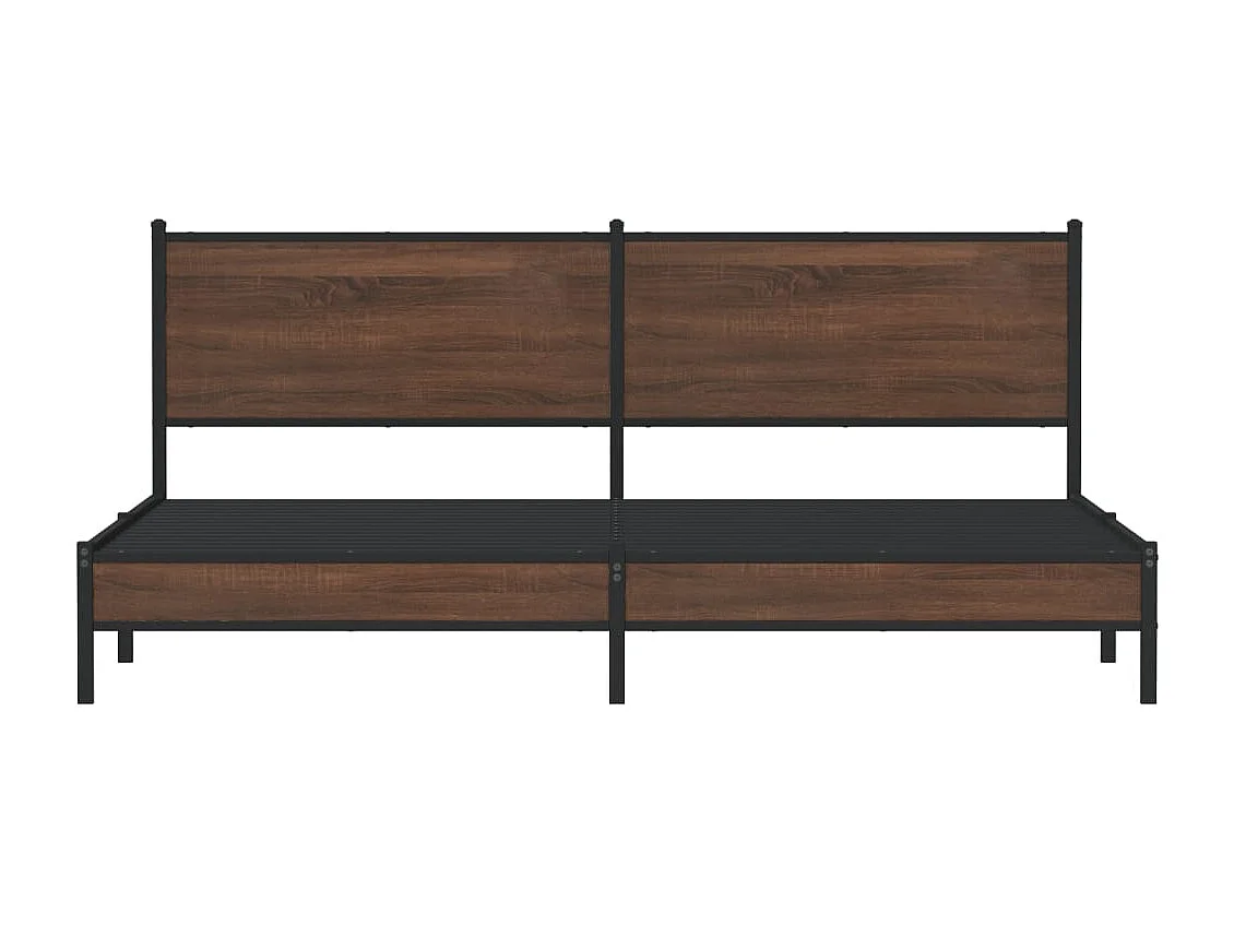 Estructura de cama sin colchón metal roble marrón 193x203 cm