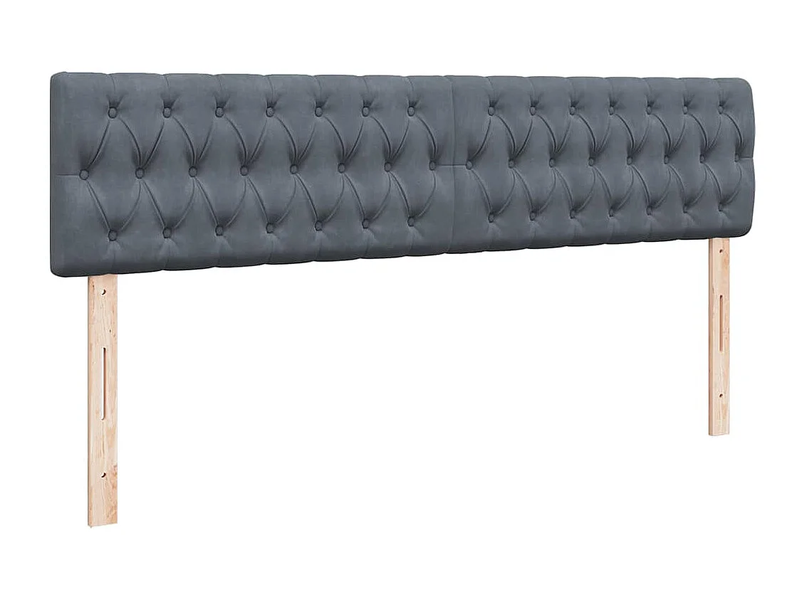 Cadre de lit ottoman avec matelas gris foncé 200x200 cm velours