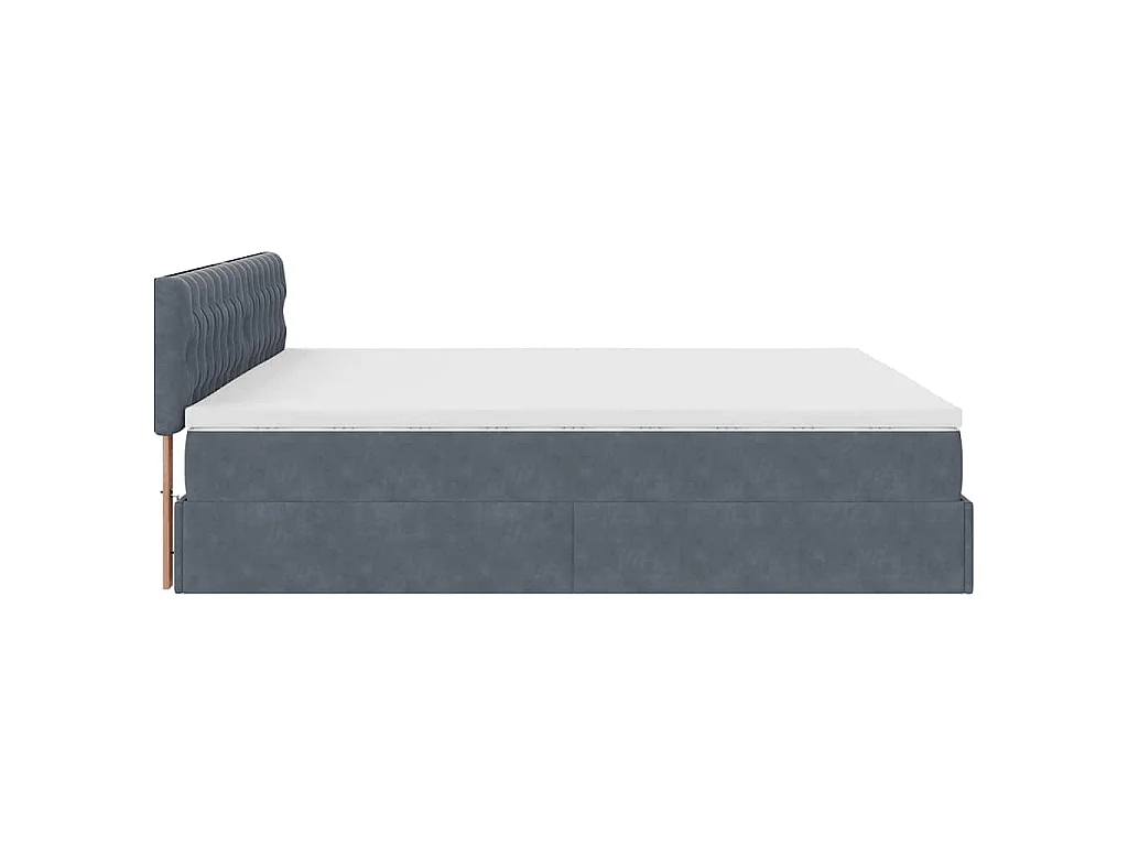 Ottoman-Bett mit Matratze Dunkelgrau 200x200 cm Samt