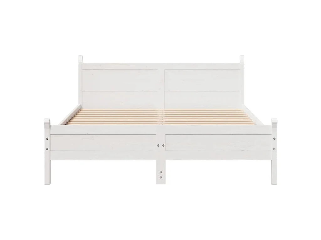 Letto senza Materasso Bianco 150x200 cm Legno Massello di Pino