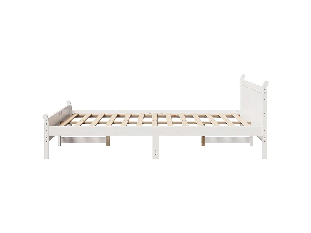 Letto senza Materasso Bianco 150x200 cm Legno Massello di Pino