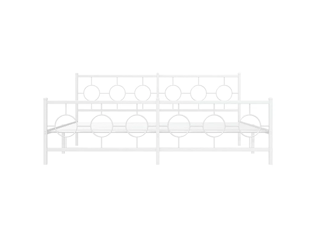 Bedframe met hoofd- en voeteneinde metaal wit 193x203 cm