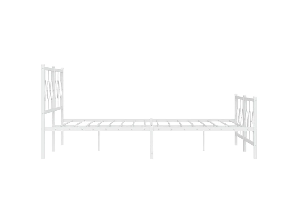 Bedframe met hoofd- en voeteneinde metaal wit 193x203 cm