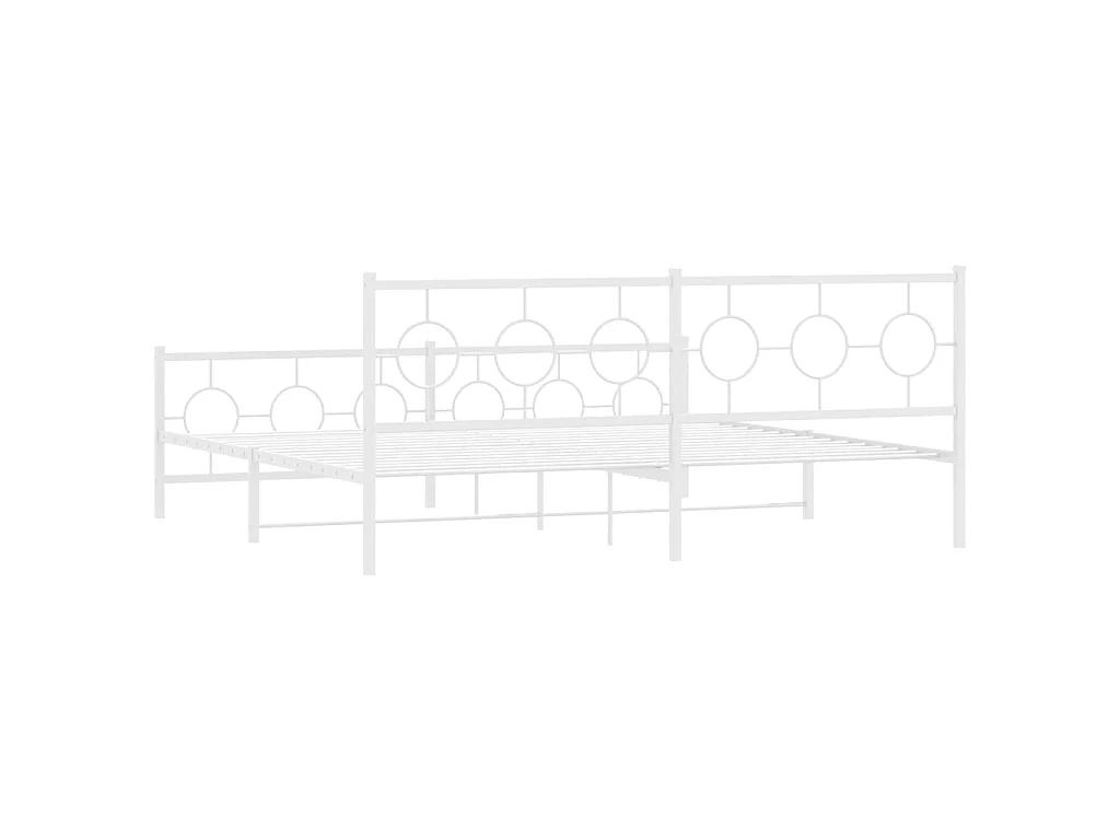 Bedframe met hoofd- en voeteneinde metaal wit 193x203 cm