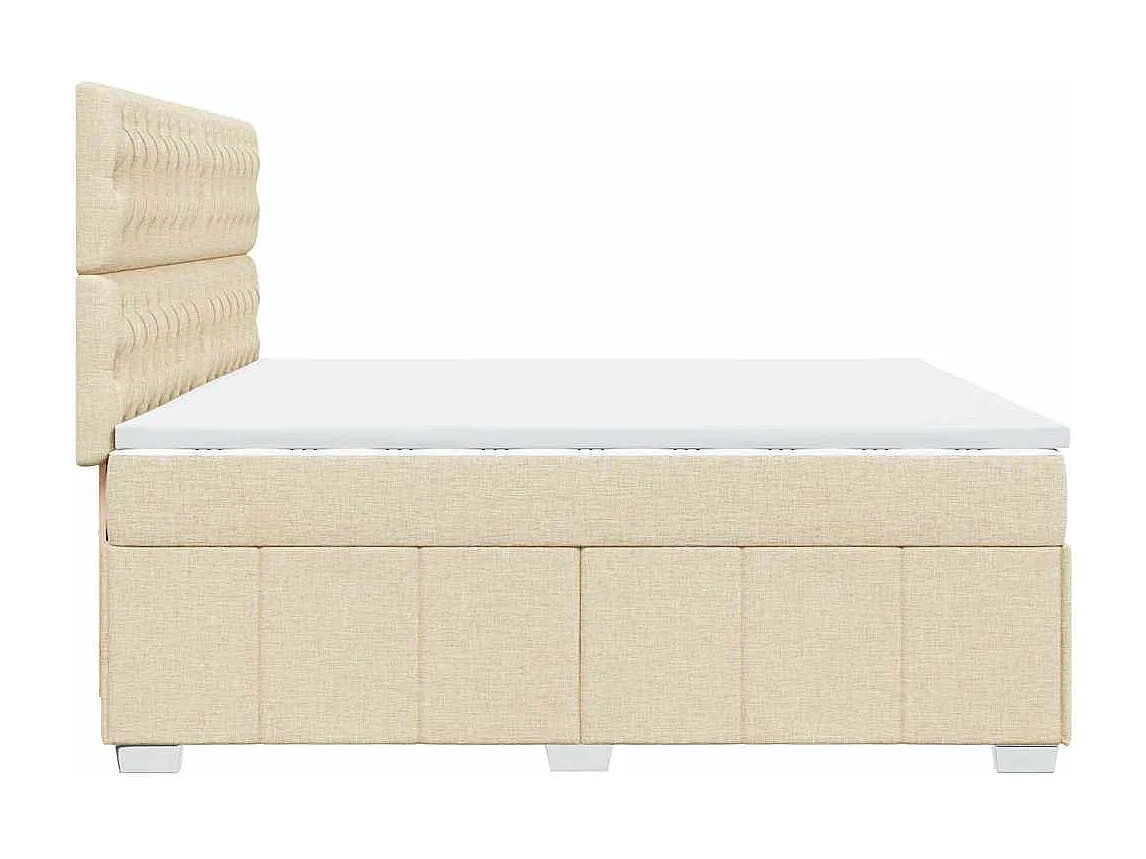 Giroletto a Molle con Materasso Crema 200x200 cm in Tessuto