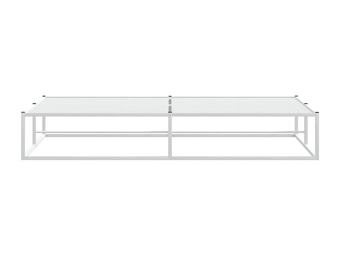 Cadre de lit sans matelas blanc 200x200 cm métal