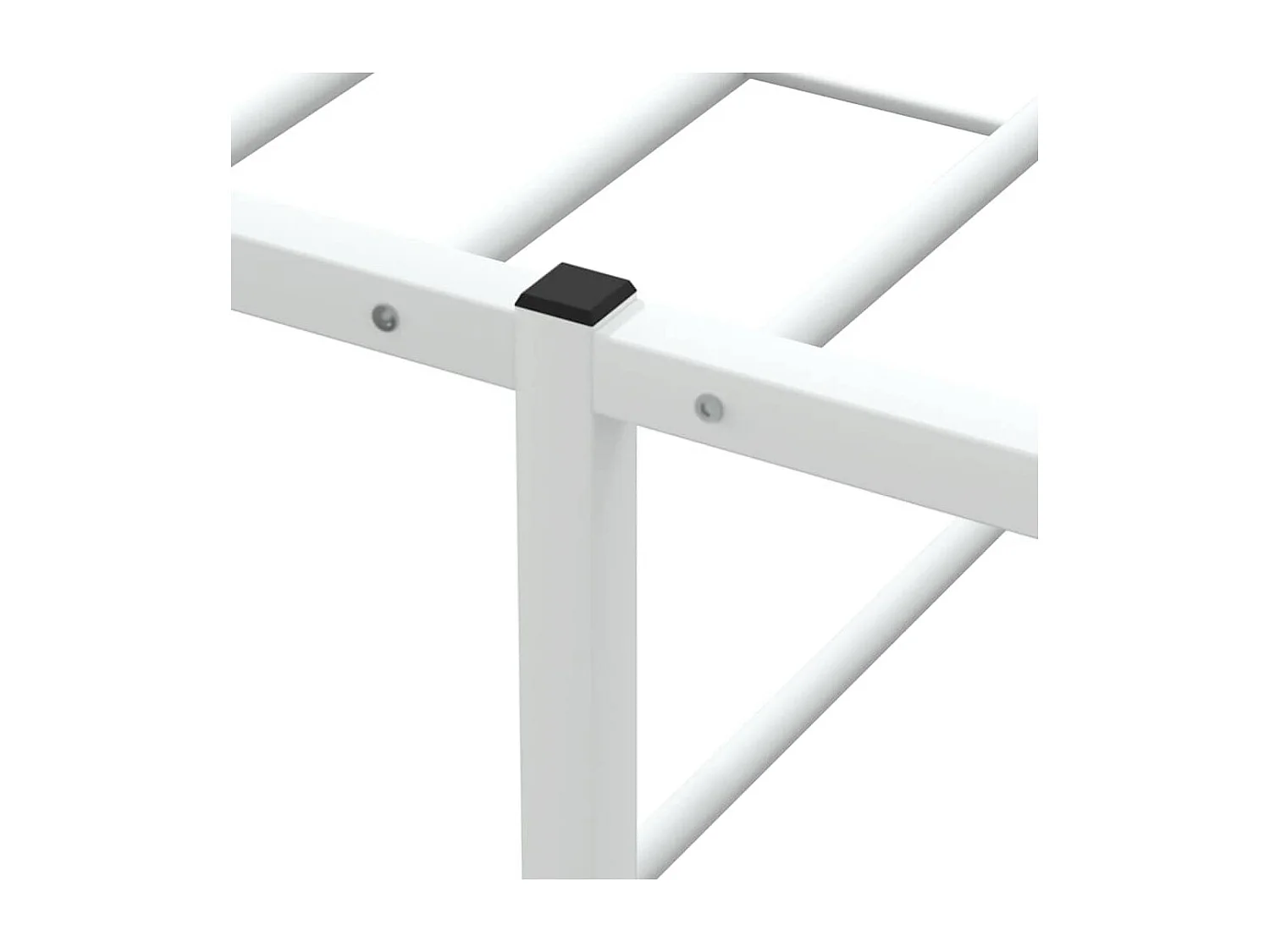 Cadre de lit sans matelas blanc 200x200 cm métal