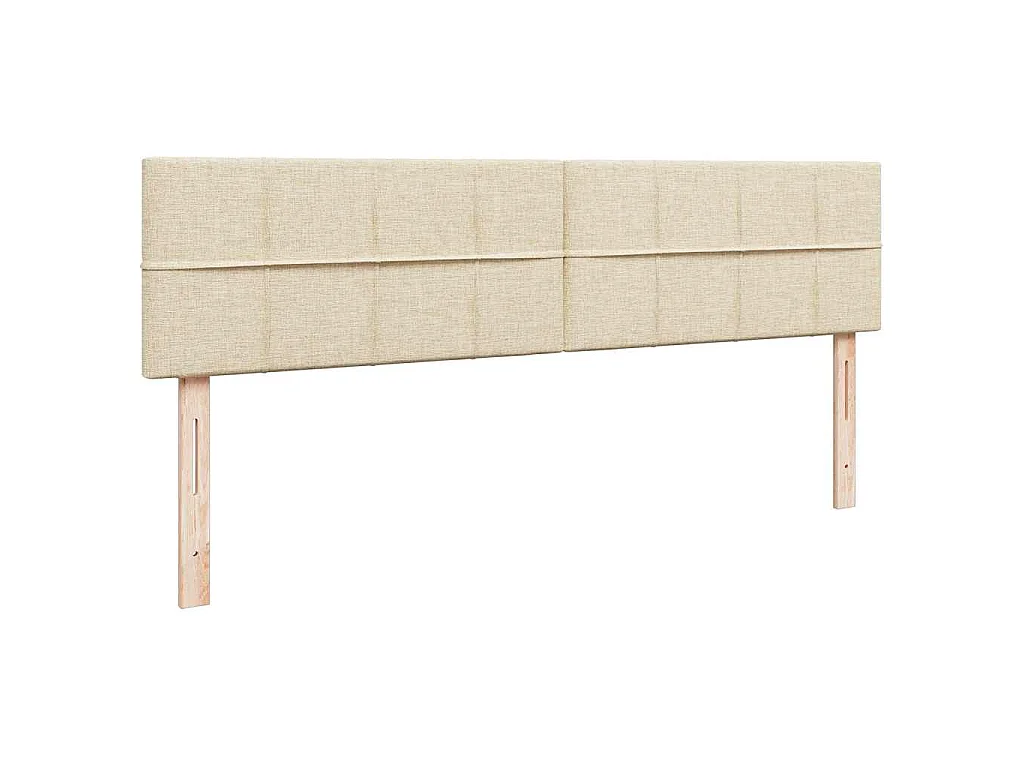 Struttura Letto Pouf con Materassi Crema 200x200 cm in Tessuto