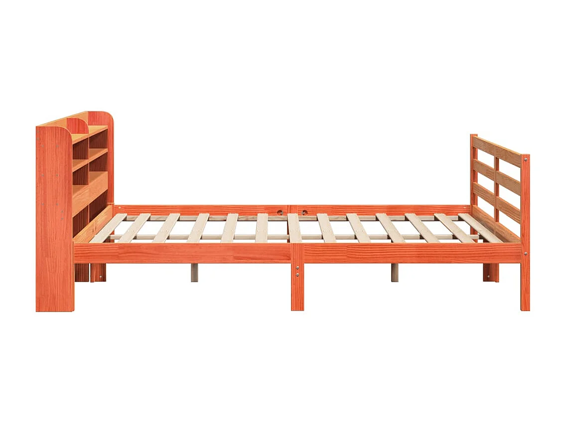 Cadre de lit sans matelas cire marron 200x200cm bois pin massif