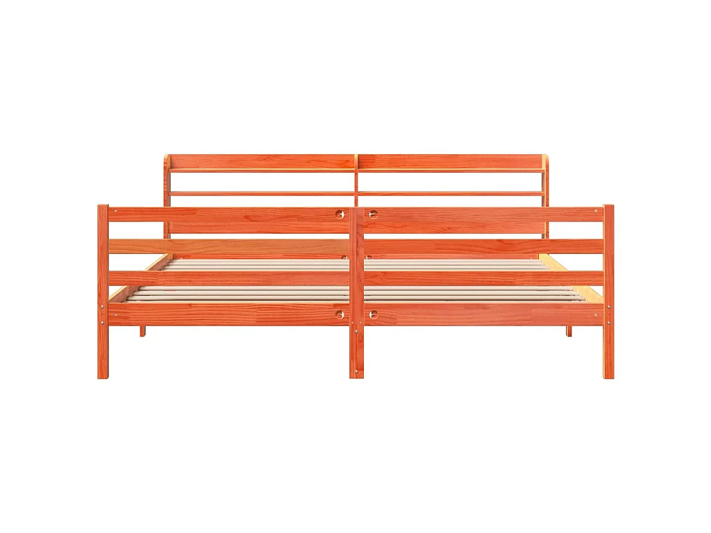 Letto senza Materasso Marrone Cera 200x200 cm in Legno di Pino