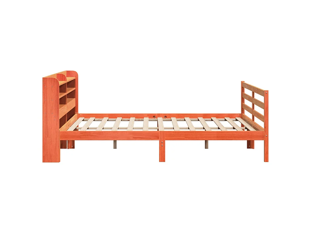 Letto senza Materasso Marrone Cera 200x200 cm in Legno di Pino