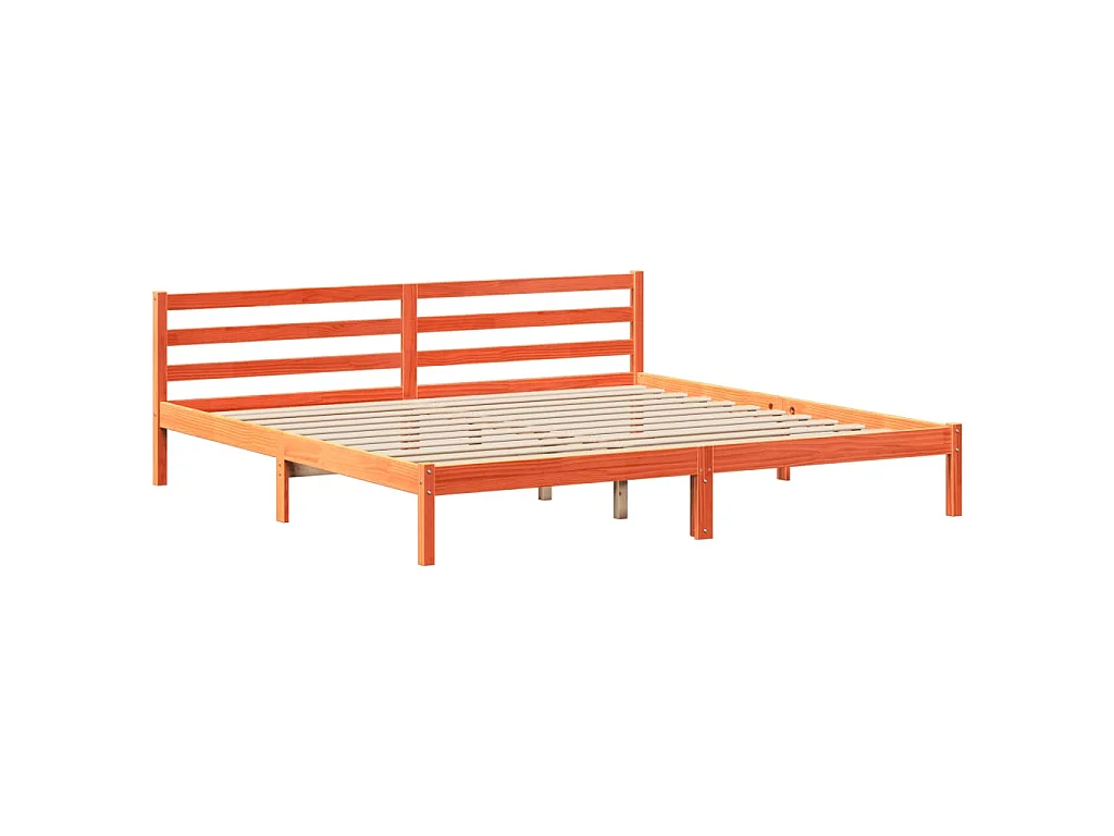 Letto senza Materasso Marrone Cera 200x200 cm in Legno di Pino