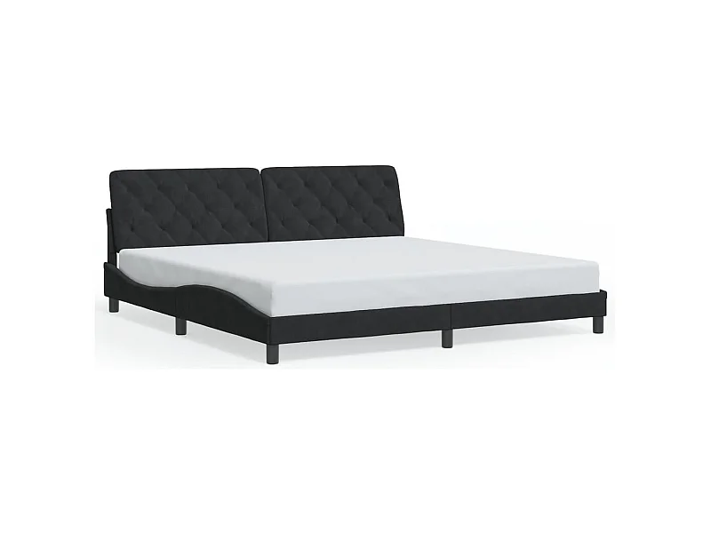 Cadre de lit sans matelas noir 200x200 cm velours