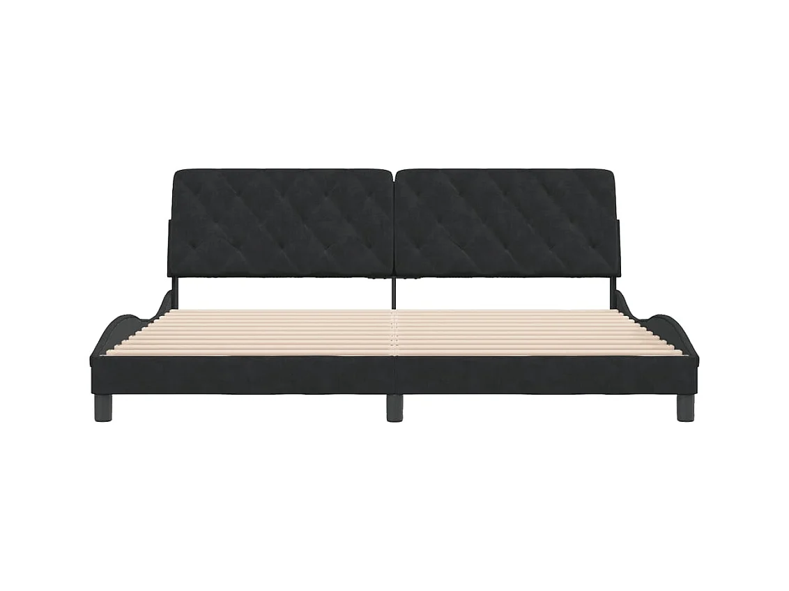 Cadre de lit sans matelas noir 200x200 cm velours