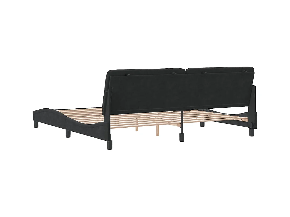 Cadre de lit sans matelas noir 200x200 cm velours