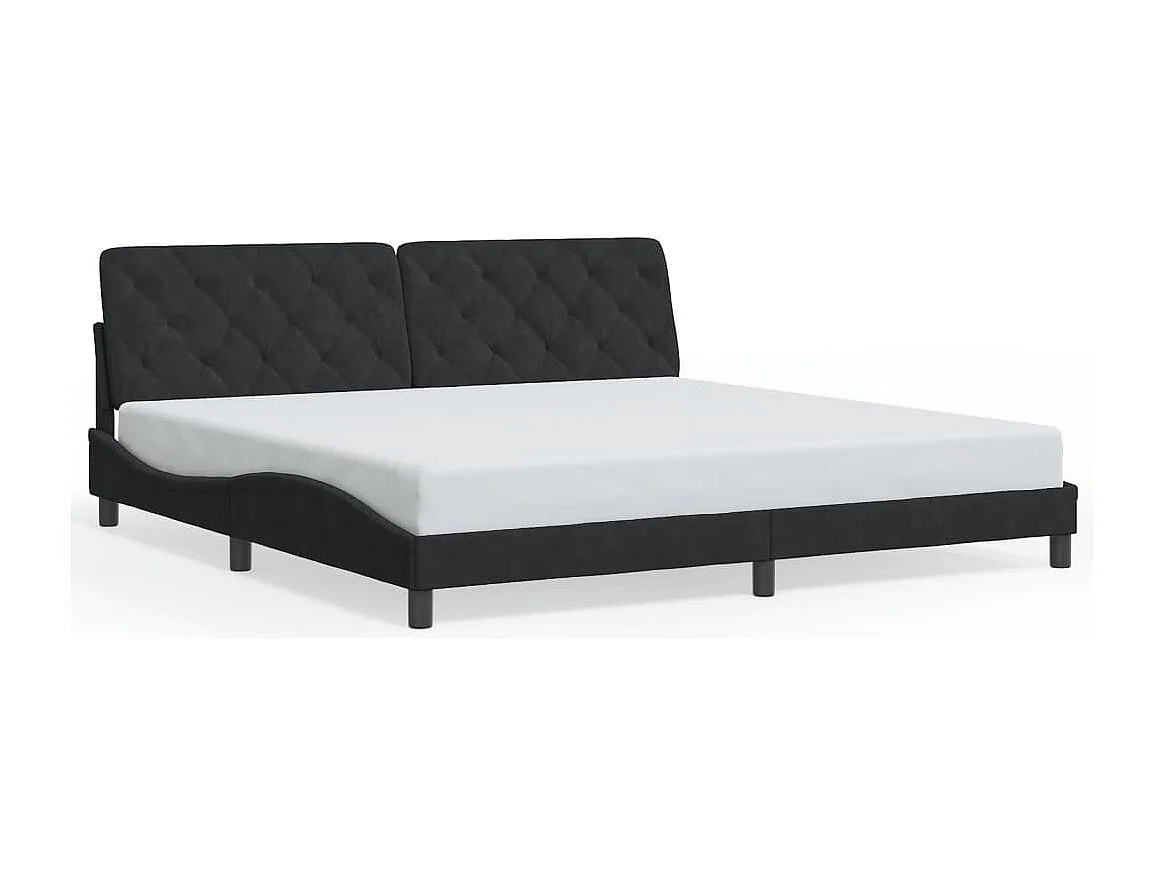 Bedframe zonder matras 200x200 cm fluweel zwart